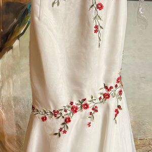 Jovani White Satin Evening Gown with Subtle Sheen